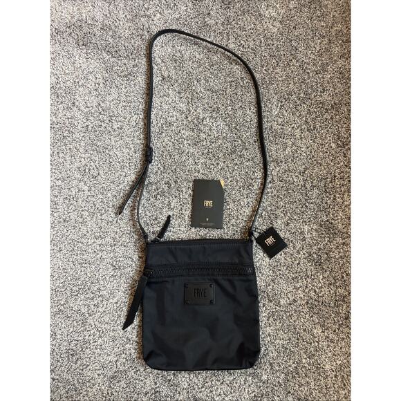 Frye Matte Black Ivy Crossbody Purse Canvas Leather Accents NWT - Picture 1 of 8